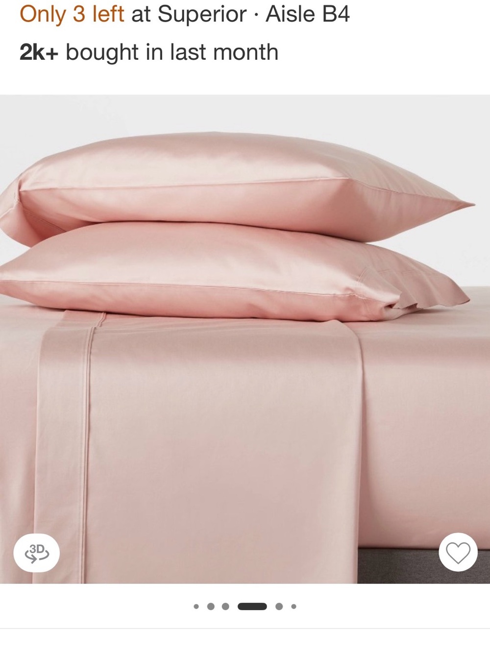 THRESHHOLD Full Size Solid Performance 400 Thread Count Sheet Set - Blush